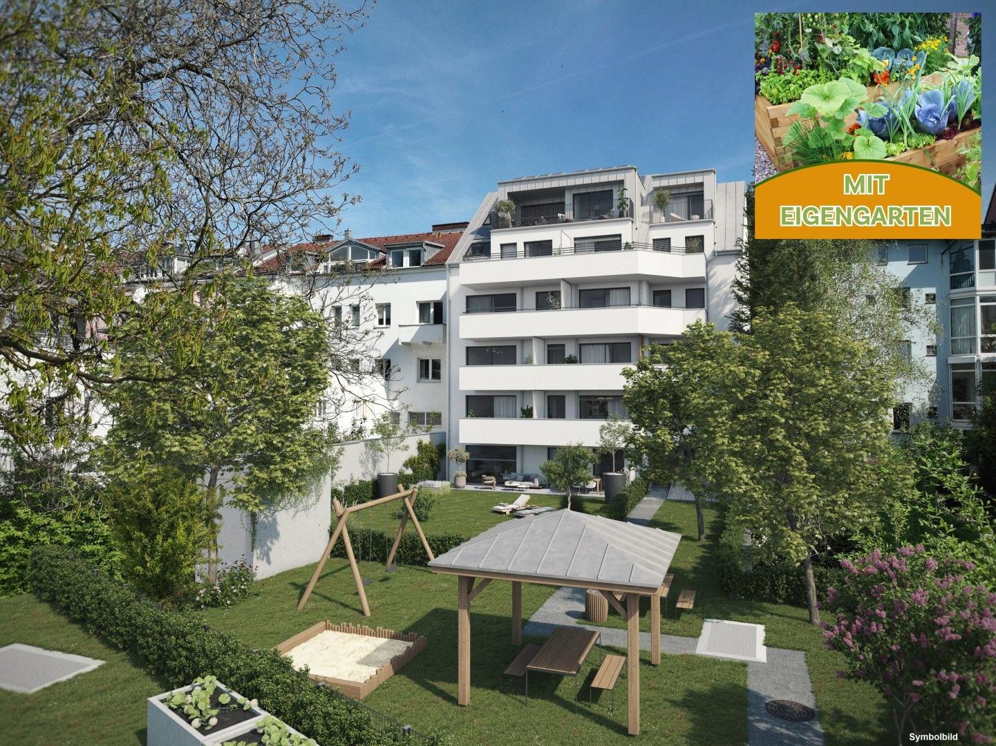 LINZ/URFAHR (Auberg) : NEUBAUPROJEKT - EIGENTUMSWOHNUNG ca. 76,65 m² Wohnfläche, 3 Zimmer + Balkon, inkl.TG-Stellplatz + EIGENGARTEN ca. 148 m2