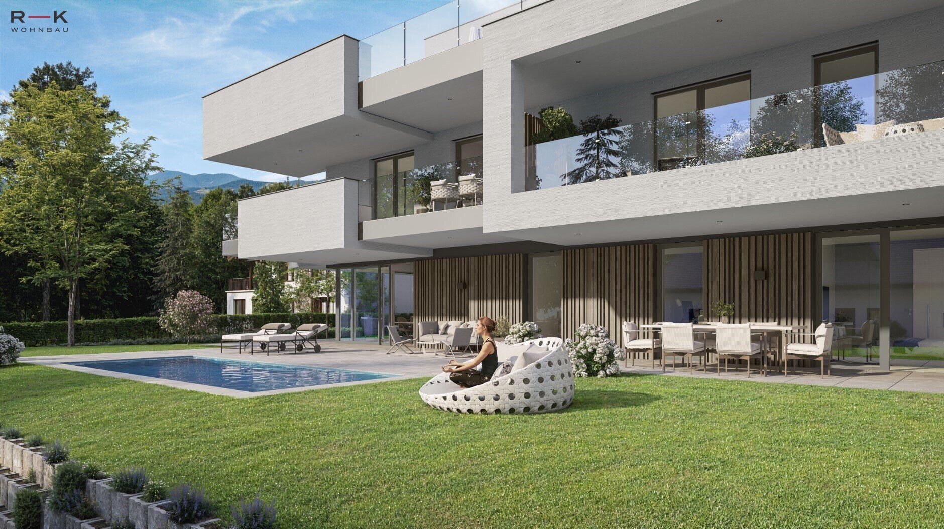 4-Zimmer-Premiumwohnung mit großzügigem Garten und optionalem Pool