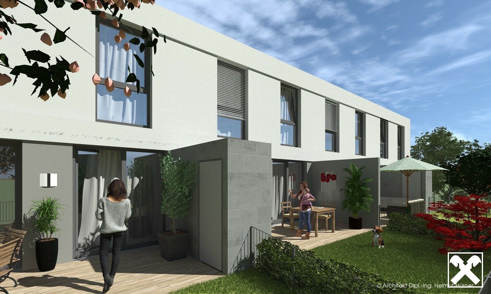 PROVISIONSFREIE BAUTRÄGERLIEGENSCHAFT - TRAUMGRUNDSTÜCK INKL. PROJEKTPLANUNG MIT BAUGENEHMIGUNG FÜR 8 REIHENHÄUSER MIT TERRASSEN UND EIGENGÄRTEN - SHAREDEAL MÖGLICH - Ansicht 4
