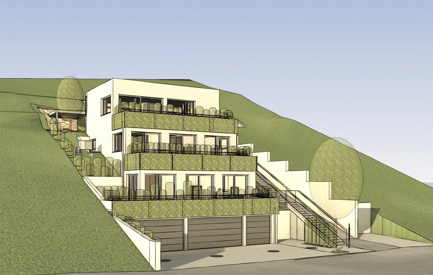 Großes Grundstück | 3 Bauplätze | Altbestand | Baubewilligte Pläne - Ansicht 3