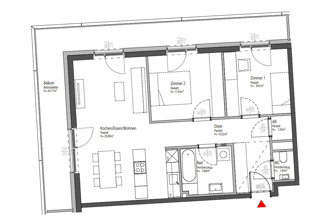3-Zimmer-Wohnung mit Balkon- zur Miete - in 8020 Graz - Vista 2