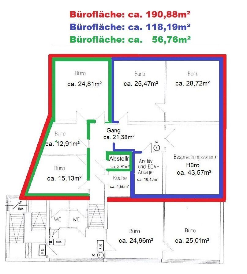 MIETE: 56m² / 118m² oder 190m² große und neu renovierte Büros mit Klimaanlage, Parkplätze! Nähe Laßnitzhöhe b. Graz - Mehr