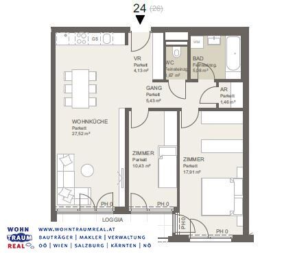 sonnige 3-Zimmer-Wohnung mit Loggia - ERSTBEZUG