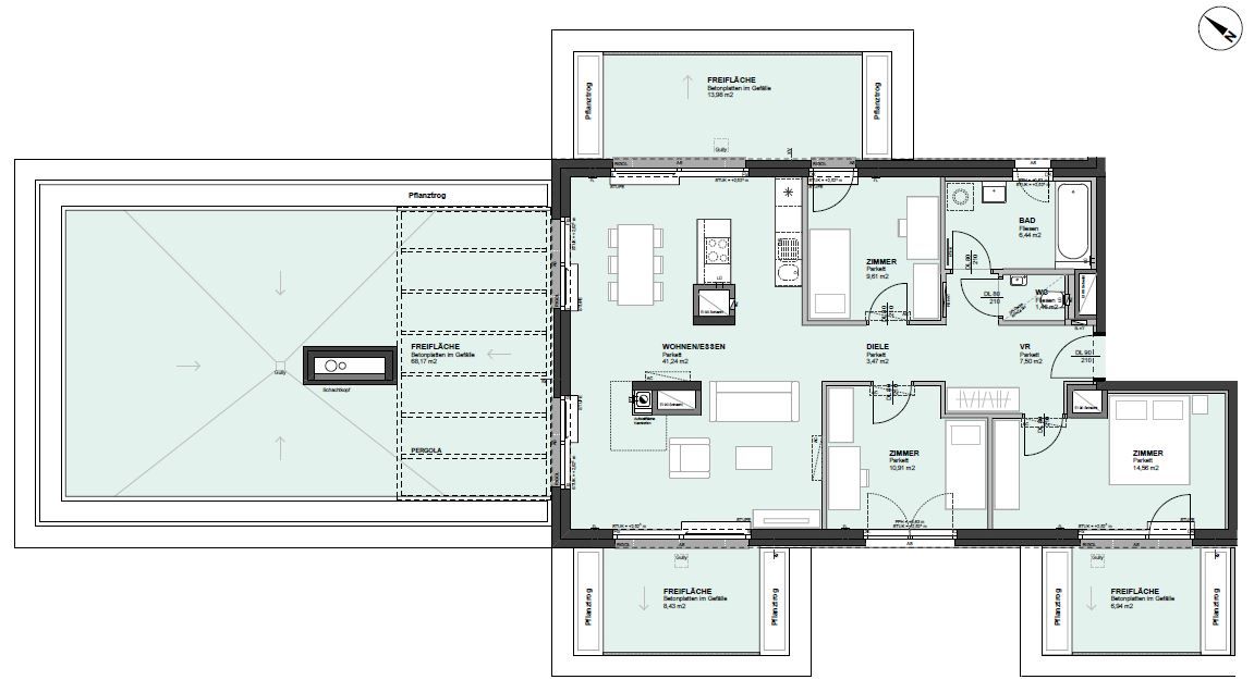 5 IN 22: Vier-Zimmer-Wohnung mit 100 m² Terrasse inkl Gym & Sauna - 1220 Wien zur Miete