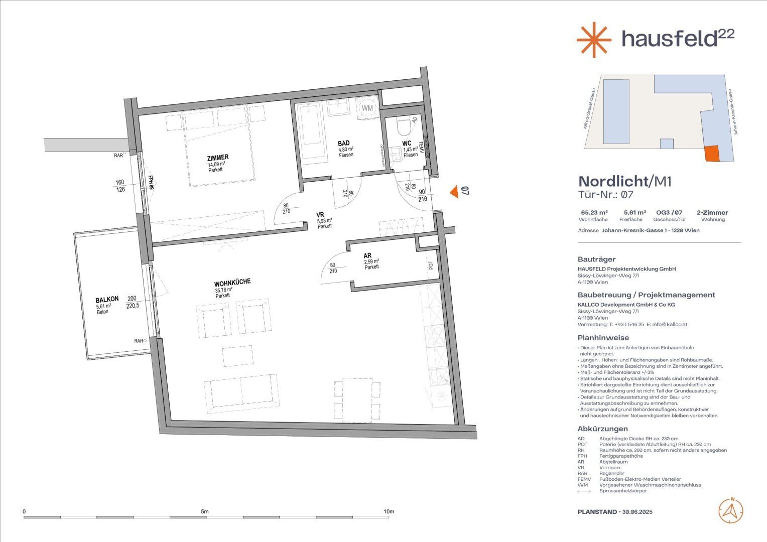 Wohnung – Wien, Oberes Hausfeld, Aspern - Ansicht 2