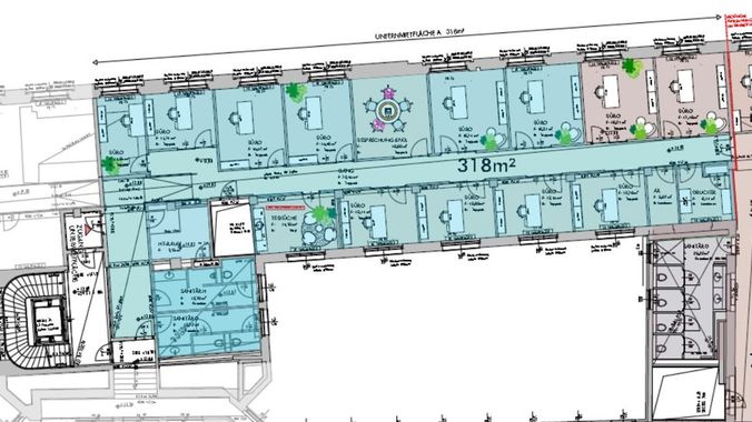 Plan Untermietsfläche Schulmeister_318m²