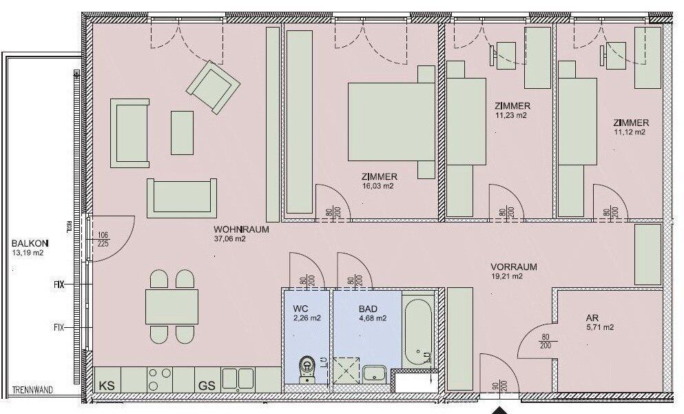 Spitzen Preis: 4 Zimmer Wohnung mit Balkon in direkter U-BAHN LAGE !