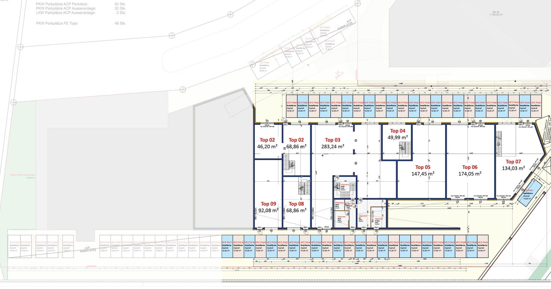 Betriebs-/ Büro-/ Produktion-/ Lagerflächen zwischen ca. 50 - 308 m² Fläche für Start-Ups und Gewerbebetriebe im Grünwallpark Ansfelden zu vermieten (Top 09) - Ansicht 4