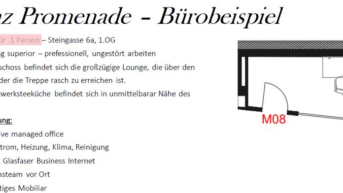 Bürobeispiel 1 Person