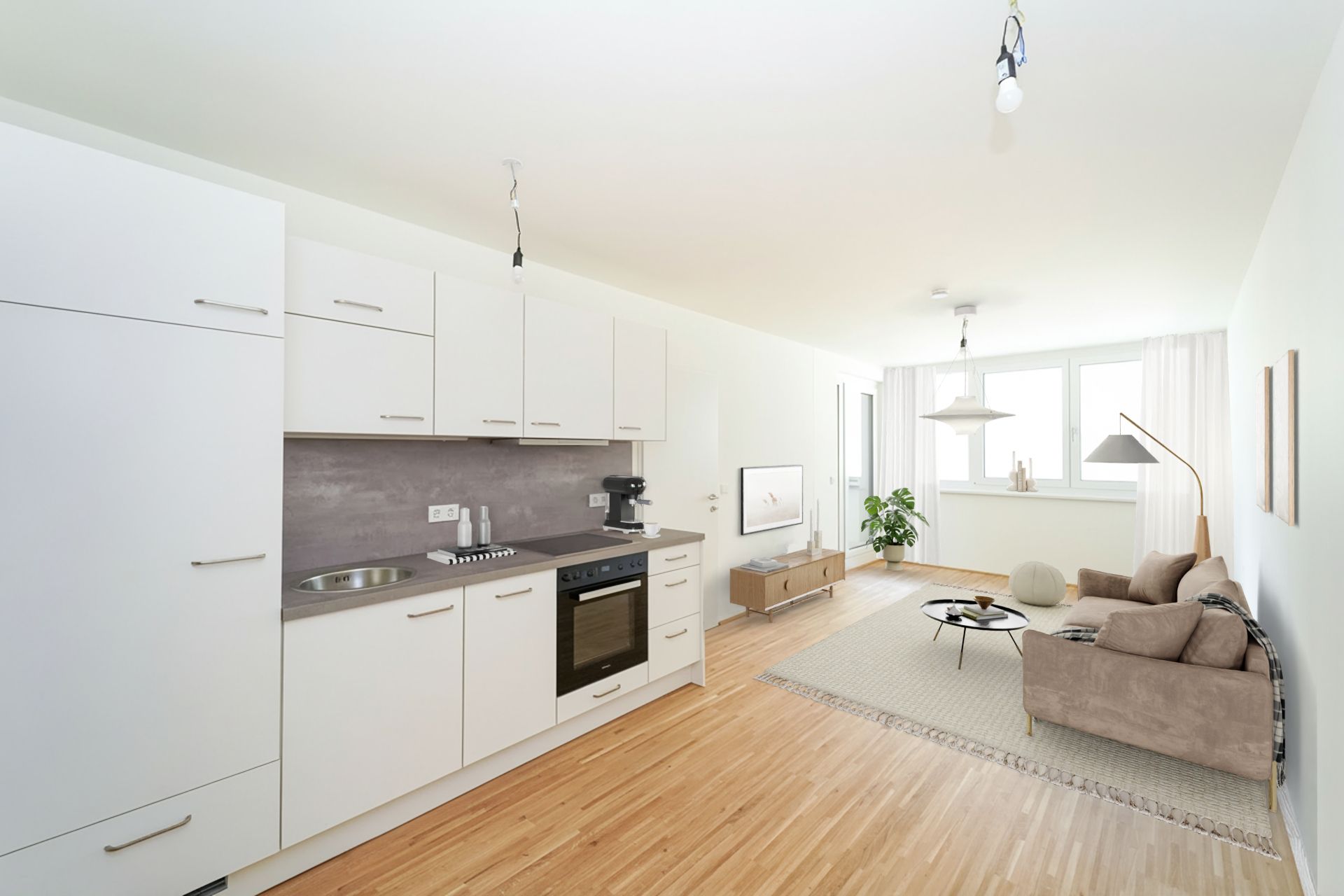 Erstbezug - Sonnige 2-Zimmer-Wohnung mit Loggia - zu mieten in 1020 Wien