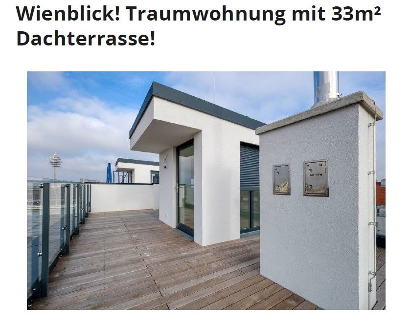 Wienblick! Traumwohnung mit 33m² Dachterrasse!