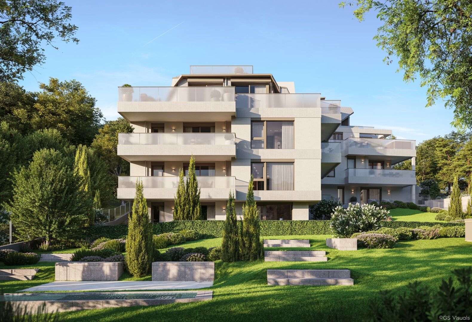 Schicke Balkonwohnung mit Blick in die Gartenanlage, Erstbezug