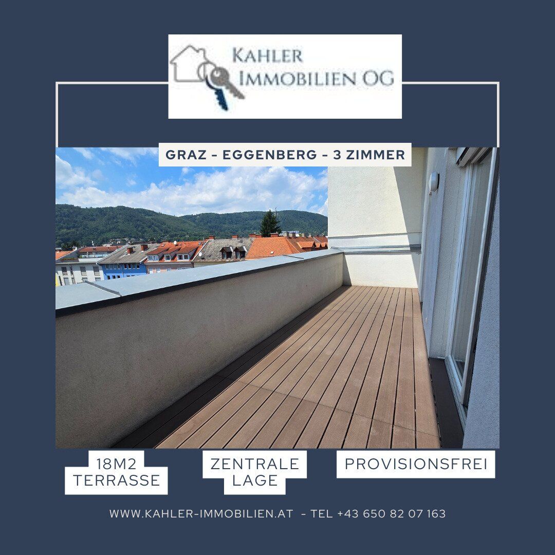 Graz-Eggenberg - neuwertige 3 Zimmerwohnung - große Terrasse - WG geeignet - Provisionsfrei