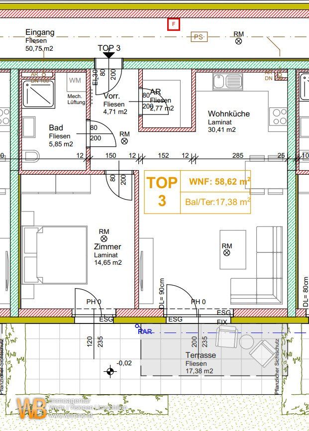 NEUBAU ERSTBEZUG 58m² Wohnfläche, 2 Zimmer mit Garten in Zurndorf Nähe Neusiedl & Bratislava & Nickelsdorf