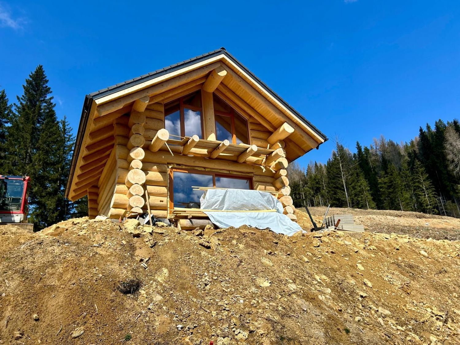 Neubau-Erstbezug: Rundstammchalet in Naturlage auf 1.200 m Höhe in den Karawanken - Freizeitwohnsitz