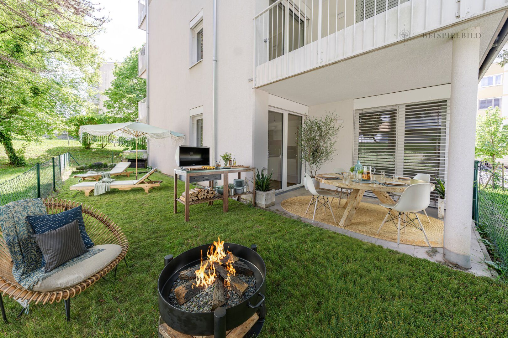Neubauwohnung mit 100 m² Garten in Toplage nahe LKH - zwei Terrassen & Garagenplatz