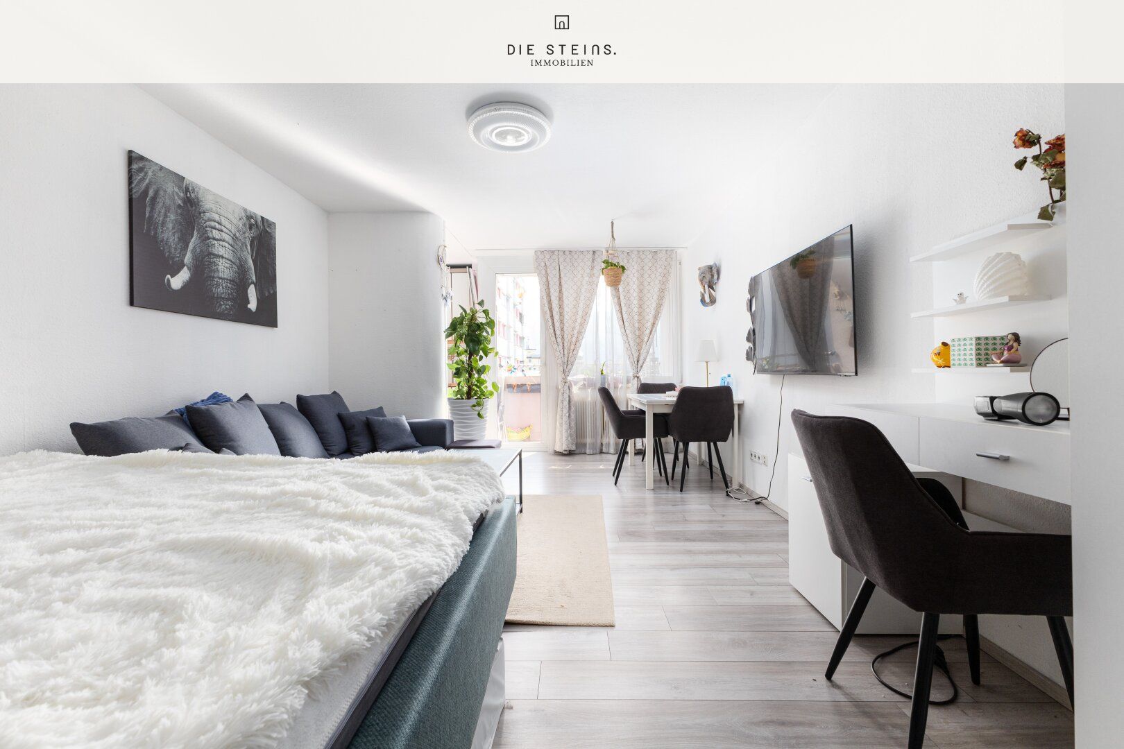 Helle 1-Zimmer-Wohnung mit Loggia, Tiefgaragenplatz und Blick auf Festung & Gaisberg in Salzburg