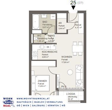 sonnige 2-Zimmer-Wohnung mit Loggia - ERSTBEZUG