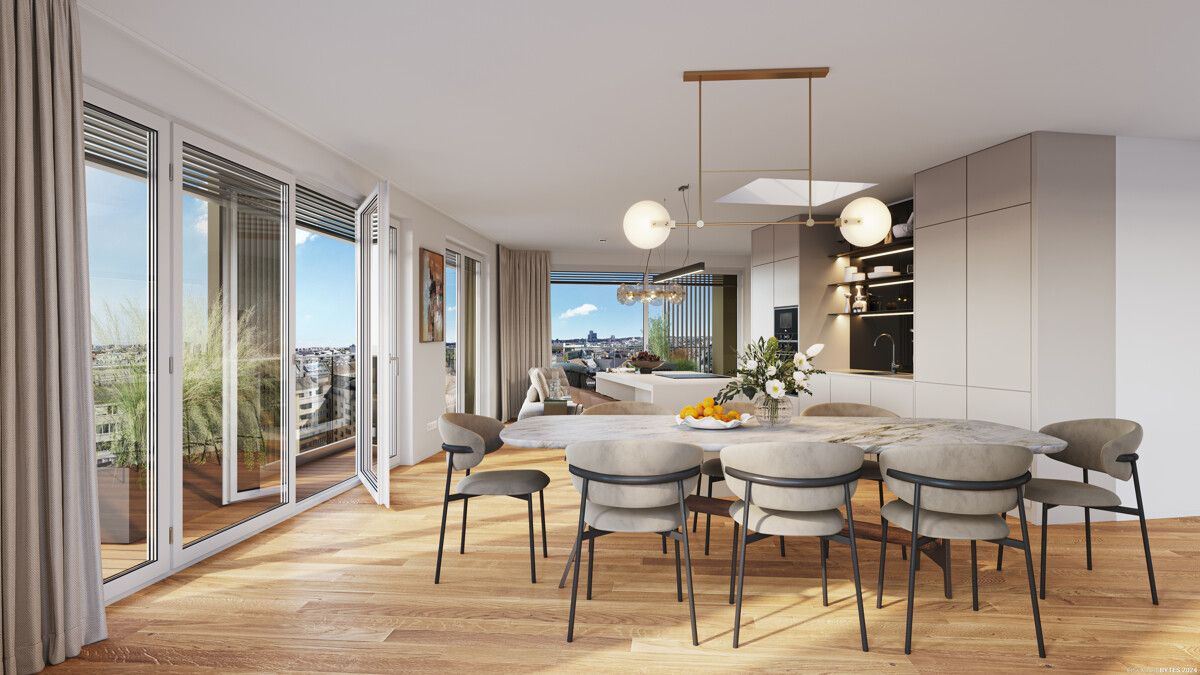 Penthouse with a view - Directly at the main train station: Commission-free + Completion in October