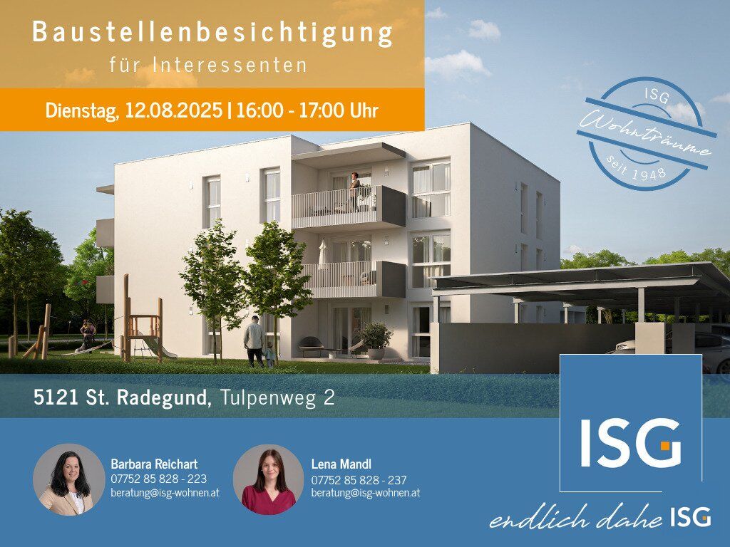 Neubau Mietkauf! 3-Zimmer mit Eigengarten, Carport, Top 2