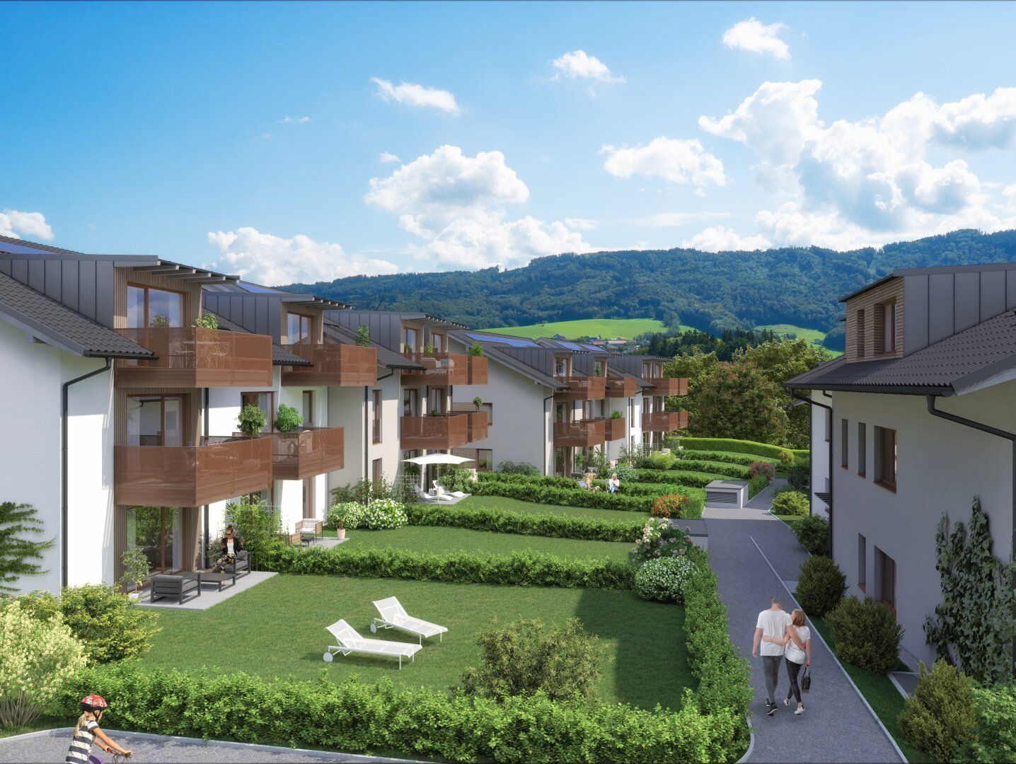 Ortszentrum Hallwang - großzügige 4 Zimmer Erstbezugs-Gartenwohnung mit traumhaftem Garten!