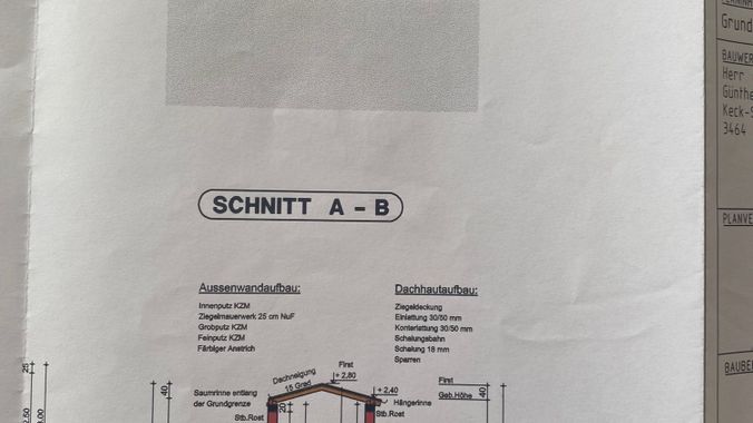 Ansicht Norden Schnitt A-B