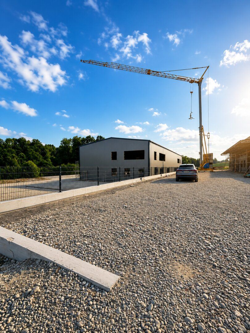 Moderne Gewerbehalle mit Bürofläche - Neubau in Toplage von Thalheim ZU KAUFEN - Ansicht 4