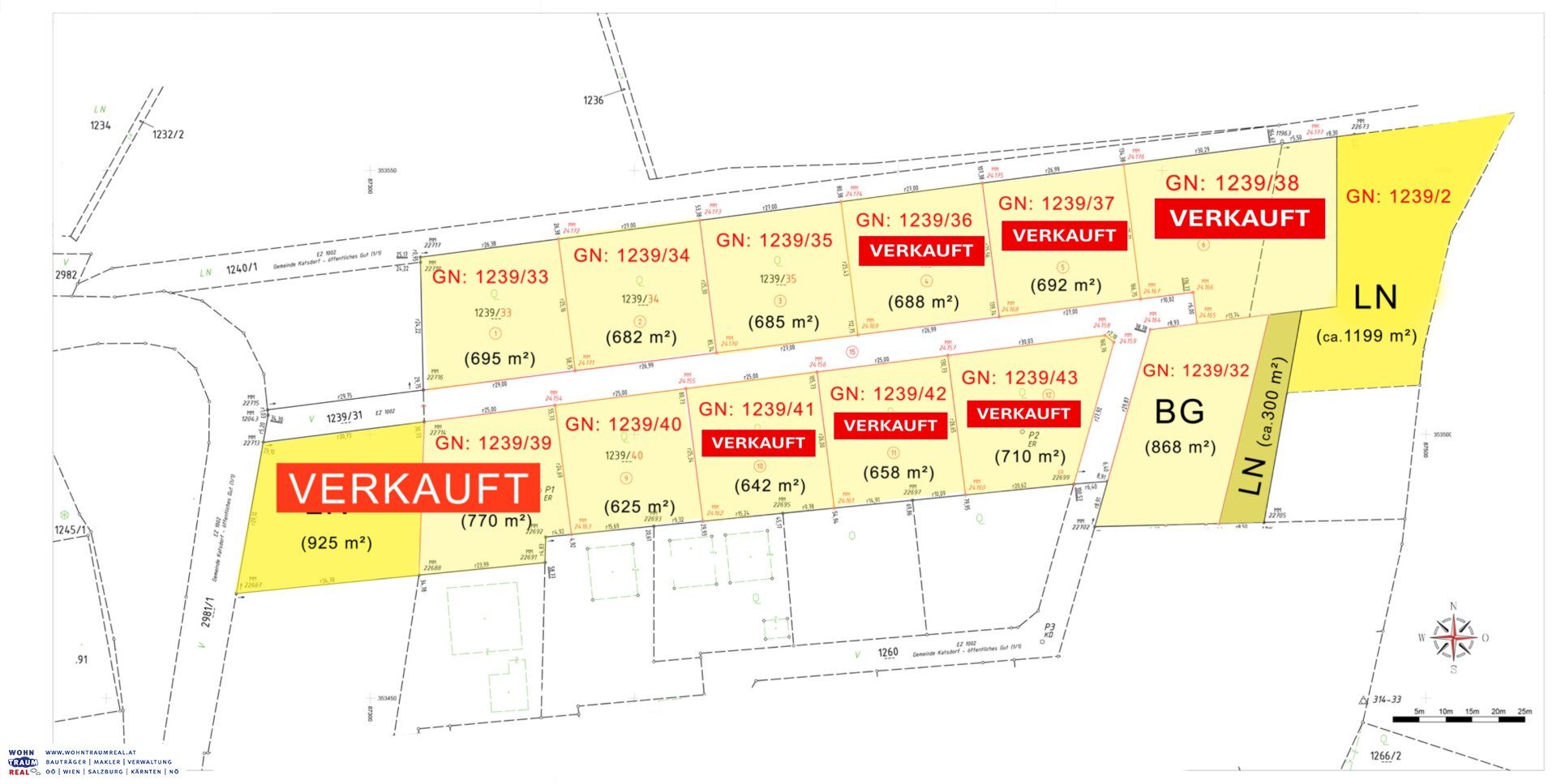 Baugrundstücke mit Aussicht in Katsdorf - Erschließung fertig. Nur noch 4 verfügbar! - Ansicht 2