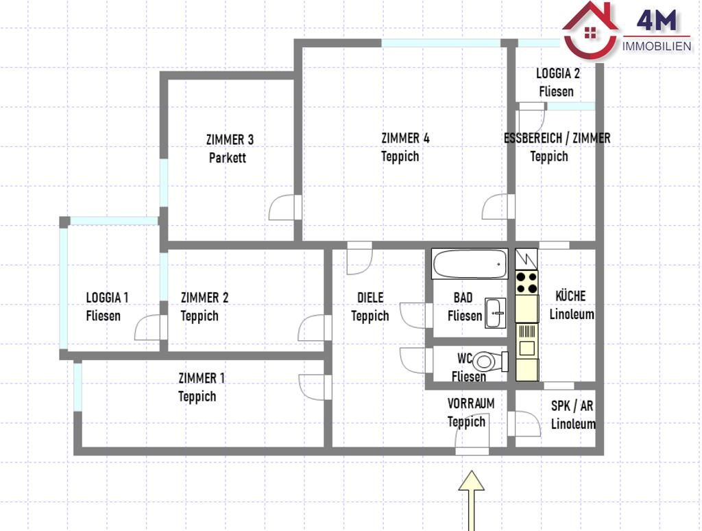 RESERVIERT!!! 4-5-Zimmer Neubauwohnung mit 2 Loggien im 2. Liftstock in der Mitte Floridsdorf