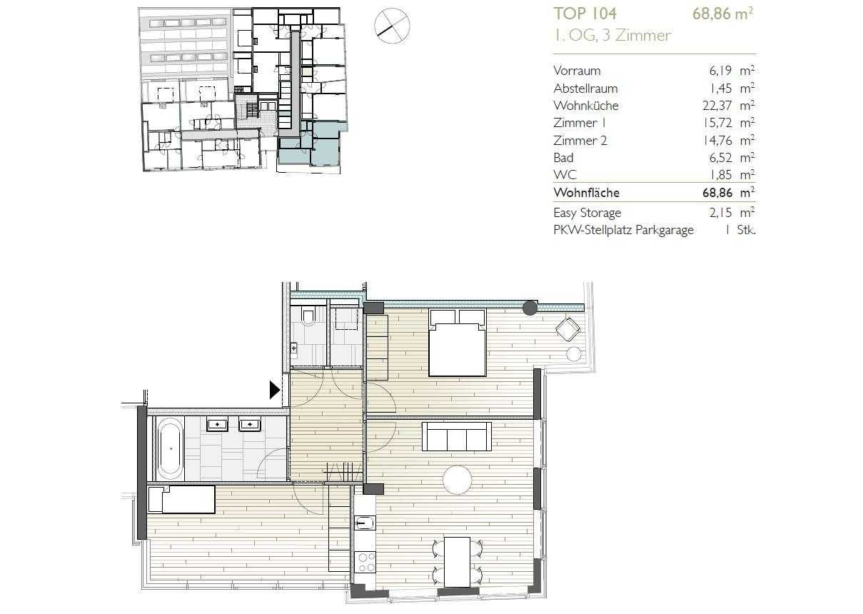 extravagante 3 Zimmerwohnung im 1. Obergeschoss