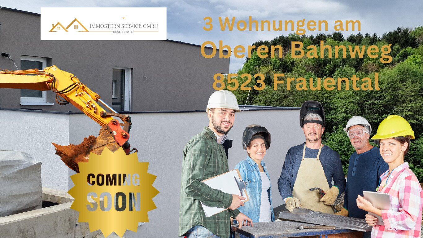Baustart demnächst-Terrassenwohnung Top 3, in einem Dreierhaus am Oberen Bahnweg 14a in 8523 Frauental! Provisionsfrei