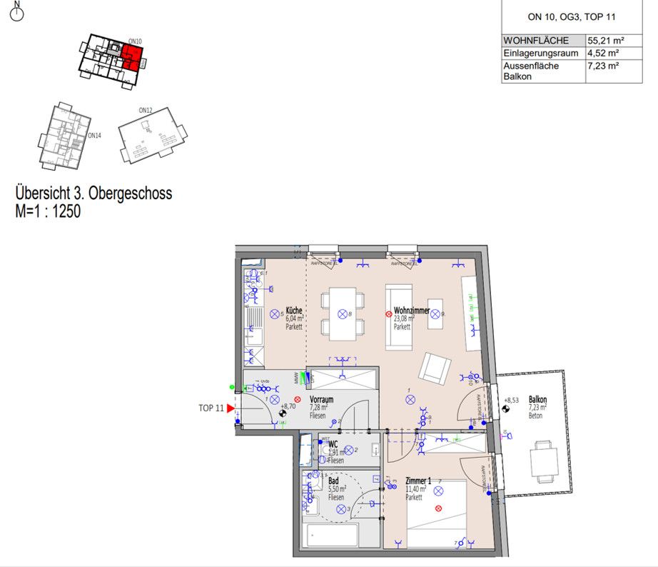 Ein Viertel Grün - Provisionsfreie 2-Zimmer-Wohnung mit großem Ost-Balkon