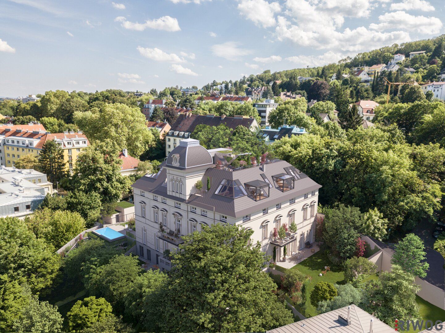 Wohnen wie Carl Freiherr Seutter in seiner Sommerresidenz | Wohnung mit ca. 139m², 4 Zimmern & 4,40 m Raumhöhe | Balkon geplant + Gartenoption & Parkplatz | sanierungsbedürftig