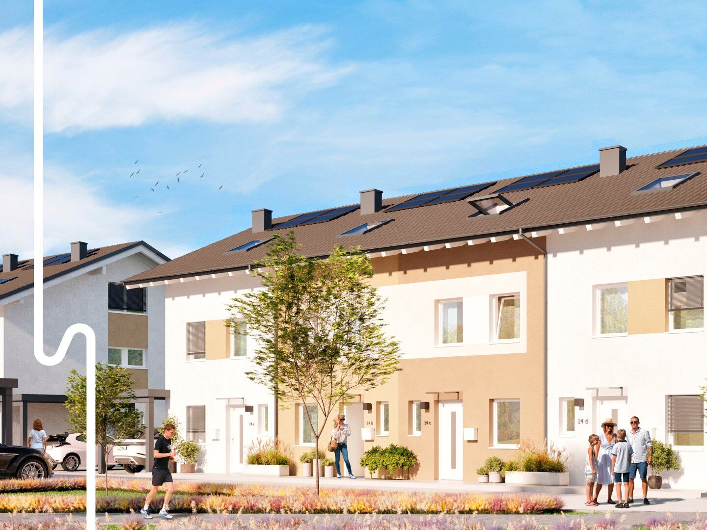 LEBEN AUF DER SONNENSEITE - Neubau Reihenhaus mit Carport & Garten