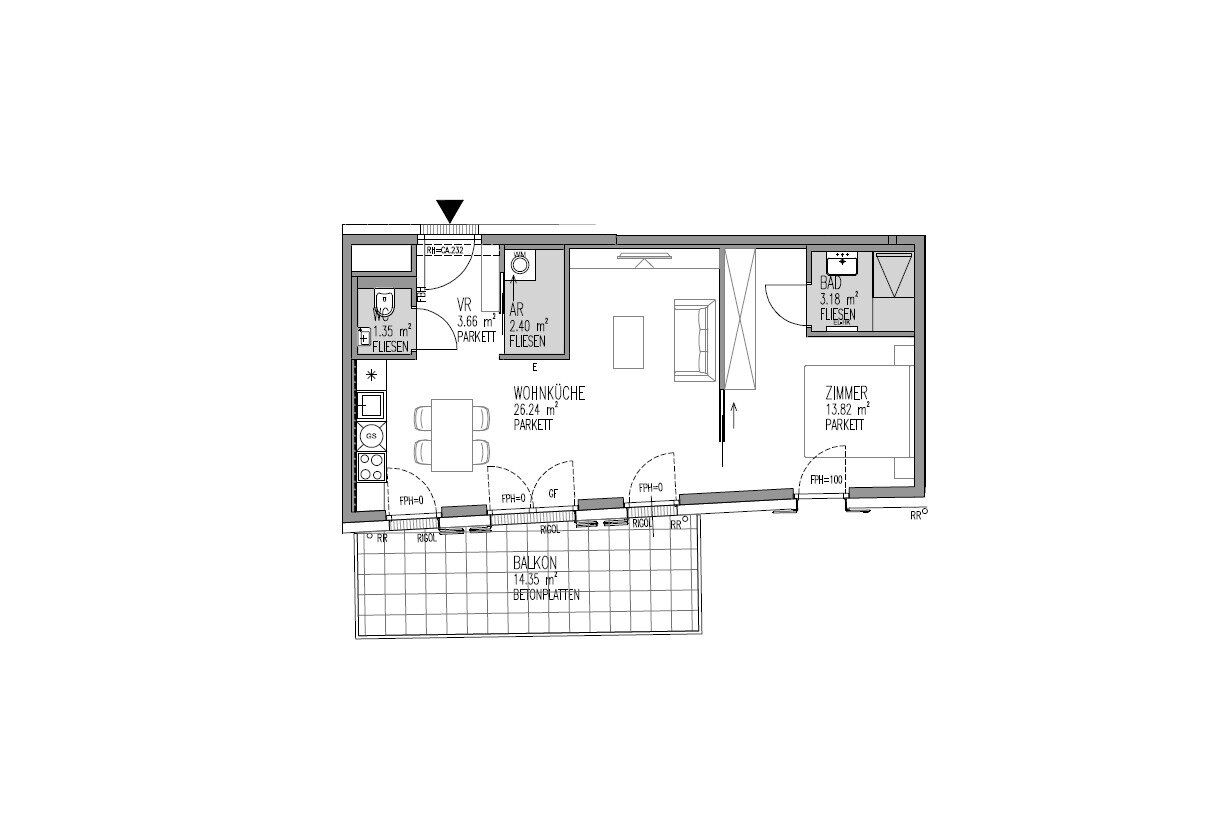 Erstbezug ab Juni! Stilvolle 2-Zimmer-Balkonwohnung in Nussdorf zu vermieten!