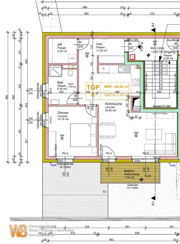 NEUBAU ERSTBEZUG 62m² Wohnfläche, 2 Zimmer mit Balkon in Zurndorf Nähe Neusiedl & Bratislava & Nickelsdorf