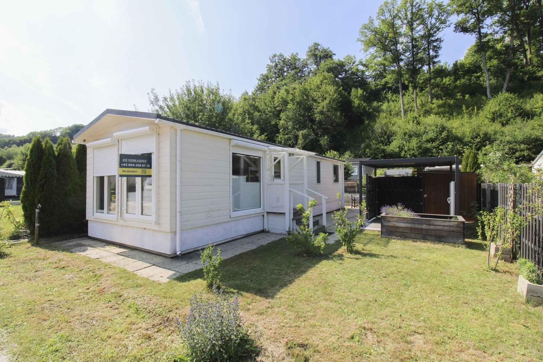 Greifen Sie zu! Neuwertiges Mobilhaus mit Garten in Waldrandlage - Pachtgrundstück mit Hauptwohnsitz