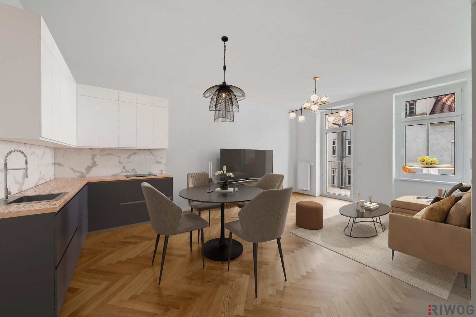 INITIATIVE TOP 100 - RAUS AUS GAS | perfekt geplante 3-Zimmer Altbauwohnung mit Balkon nahe dem Augarten | Top 2/9