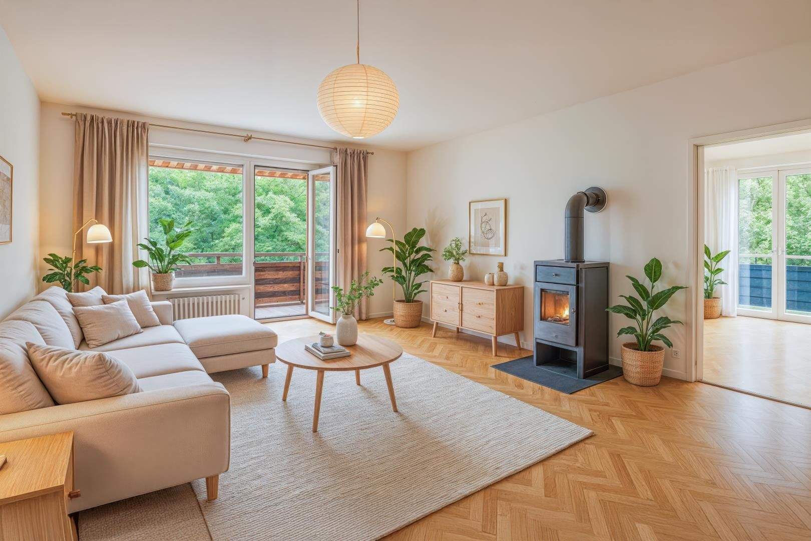 4 Zimmer mit Kaminofen, Loggia, Balkon: Naturgenuss mit City-Anschluss