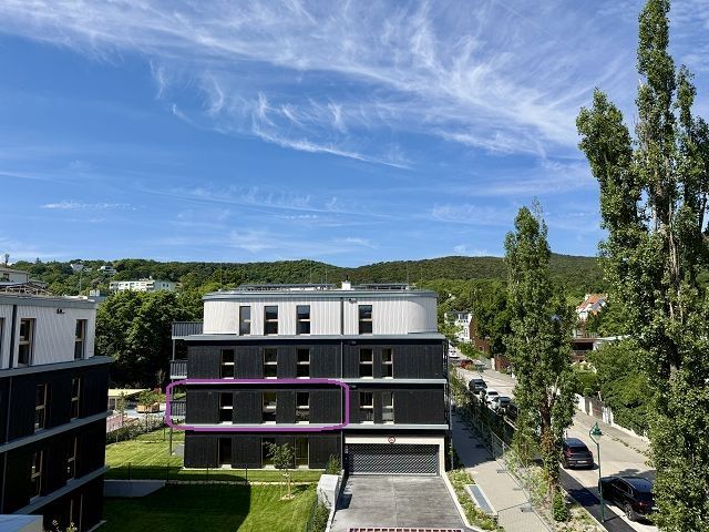 GRÜNE STADTVILLEN - 3 Zimmer mit sonnigem Innenhof-Balkon | Südseite - Holzbau | Provisionsfrei!