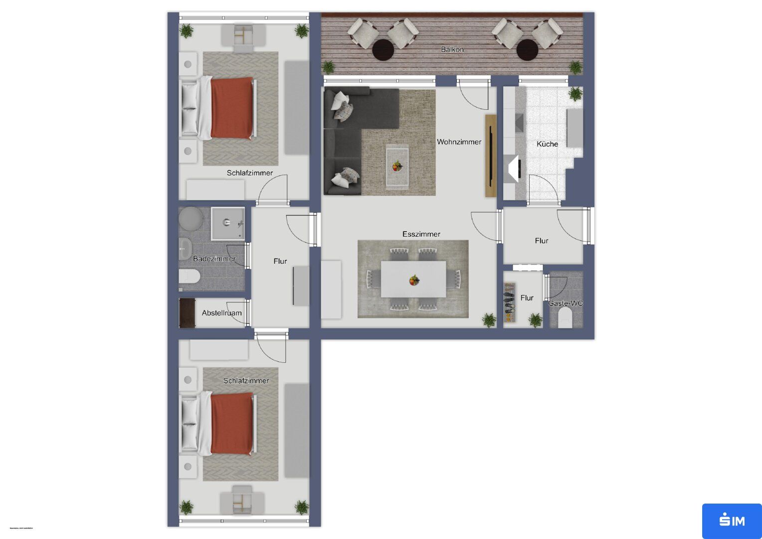 3-Zimmer-Wohnung mit Balkon in Trieben