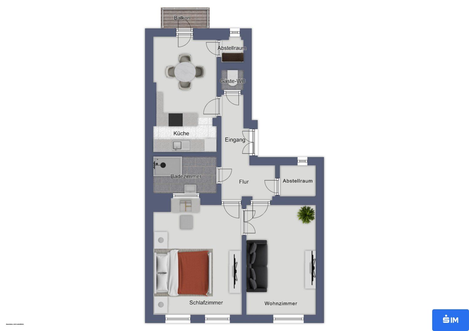 Zentral wohnen nahe dem Augarten - 2 Zimmer mit Balkon