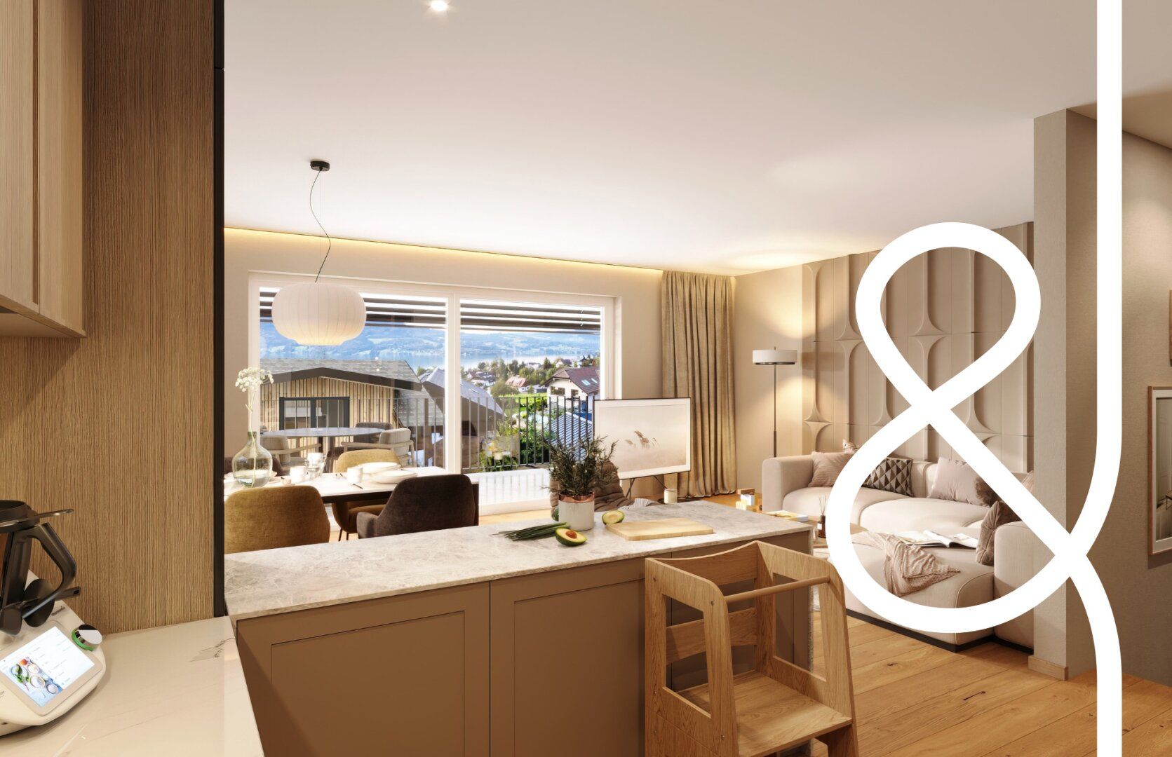 FAMILIENPARADIES MIT STIL: LICHTDURCHFLUTETE MAISONETTE MIT GARTEN UND SEEBLICK
