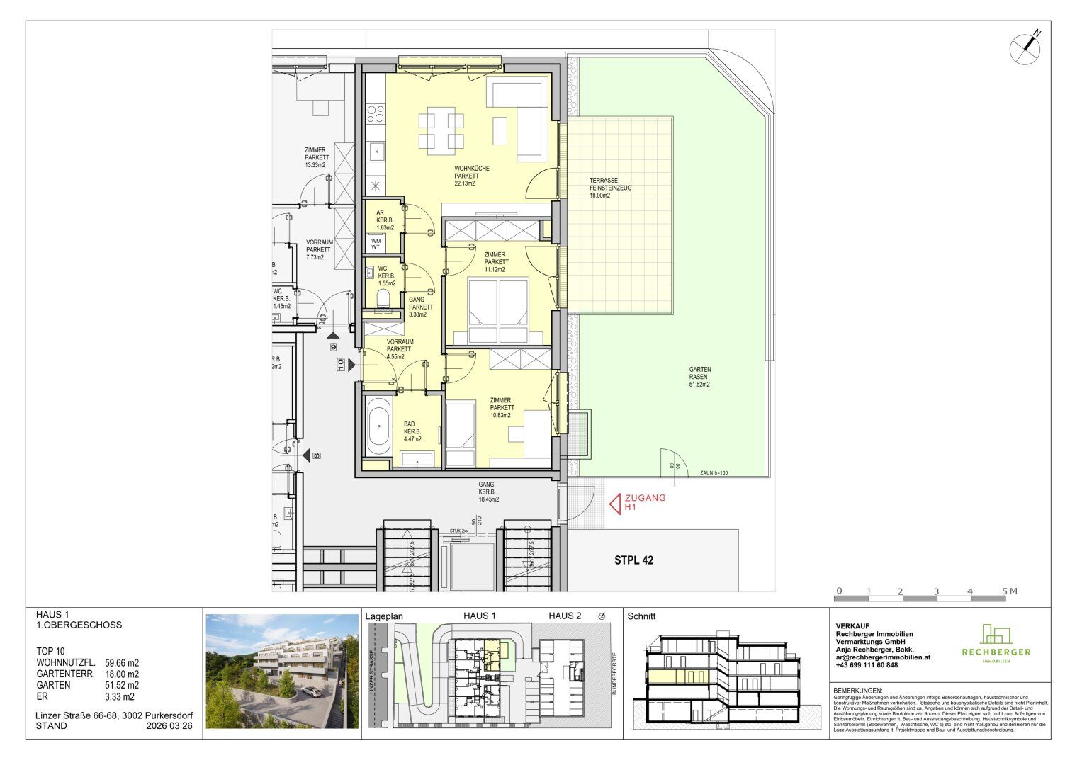 LEBEN auf der SONNENSEITE - 3-Zimmer-Gartenwohnung - PROVISIONSFREI - Flere