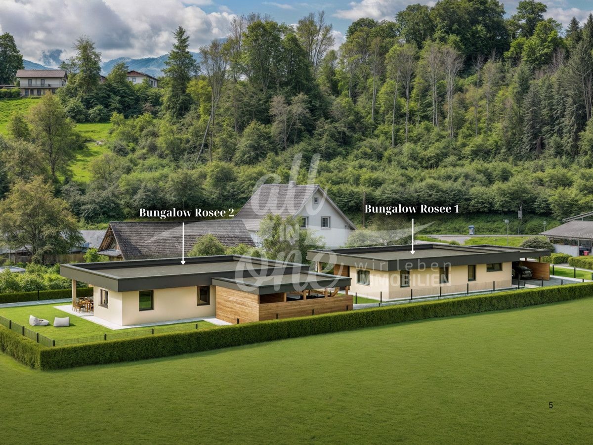 Zwei moderne Bungalows auf einem Gesamtgrundstück - Neubau-Doppelchance in Rosegg bei Velden