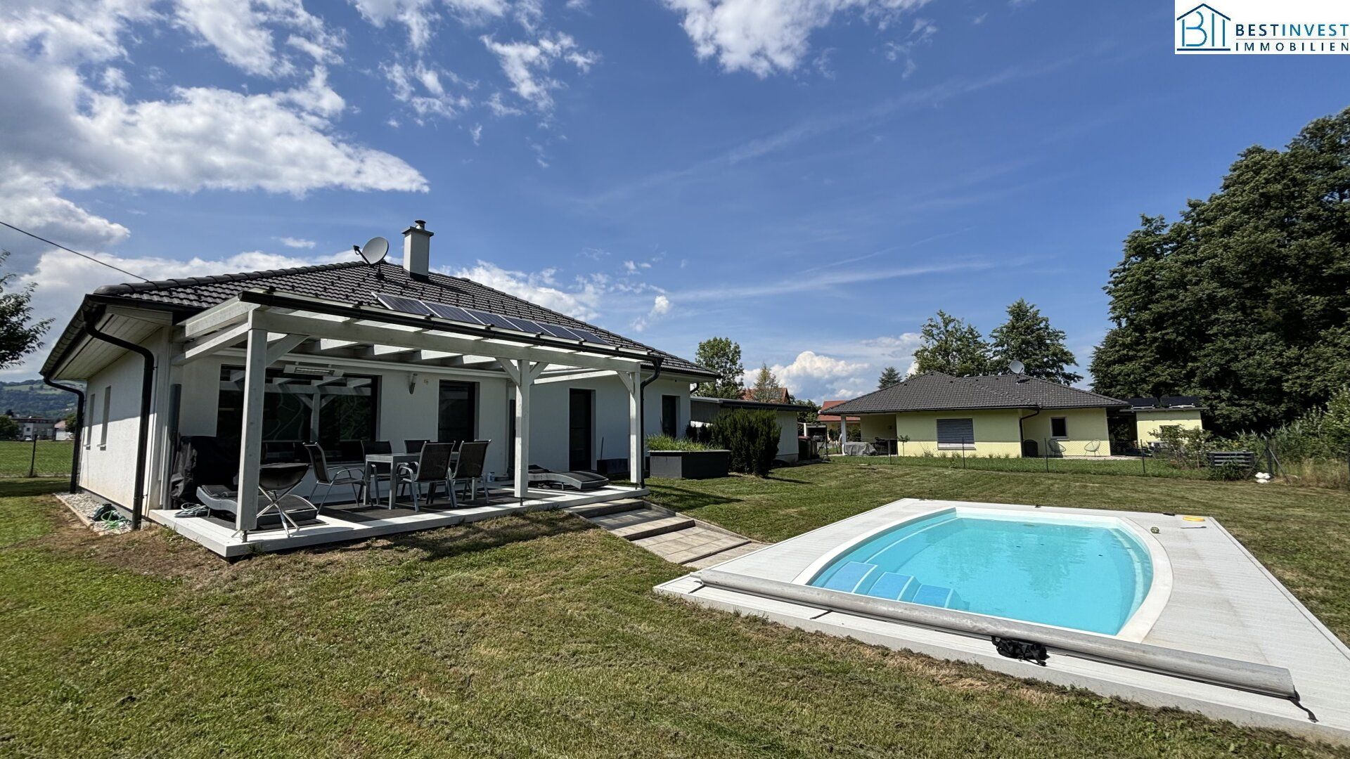 Bungalow mit Pool & Garten - Nahe Golfplatz *Videorundgang*