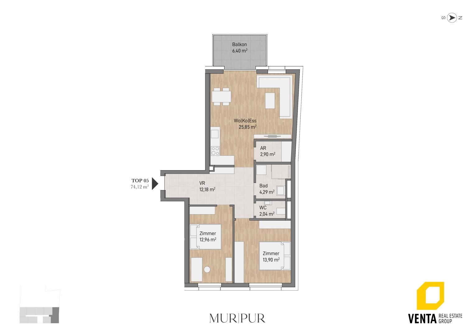 Wohnung – Graz, Murvorstadt, Gries - Ansicht 2