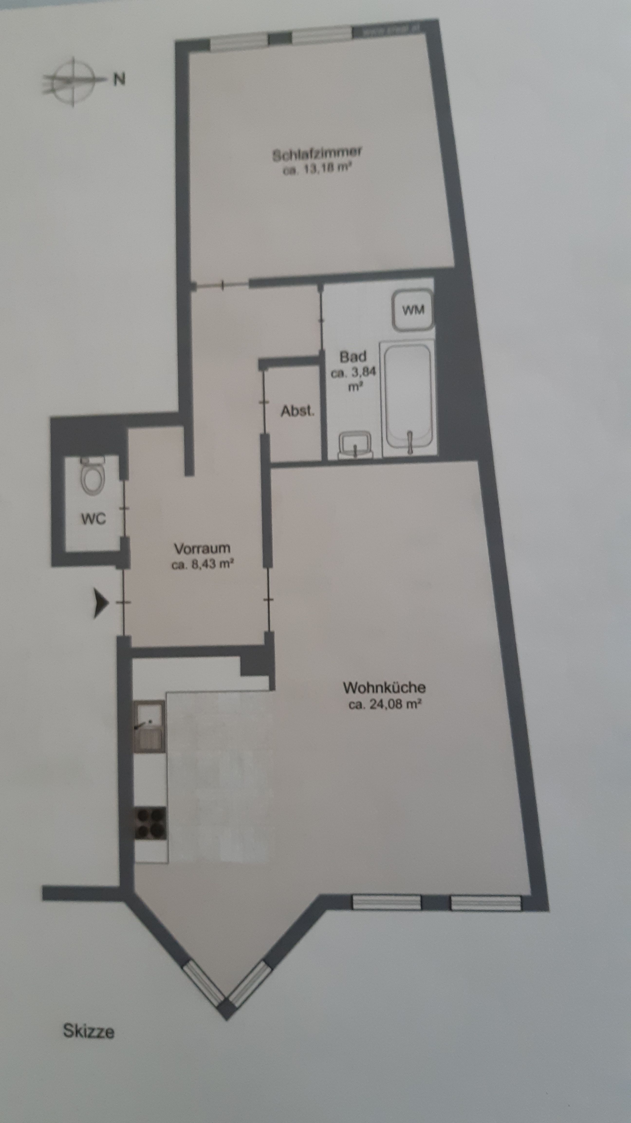 2 Zimmer Wohnung 1190 Nähe Sonnbergmarkt mit Garage