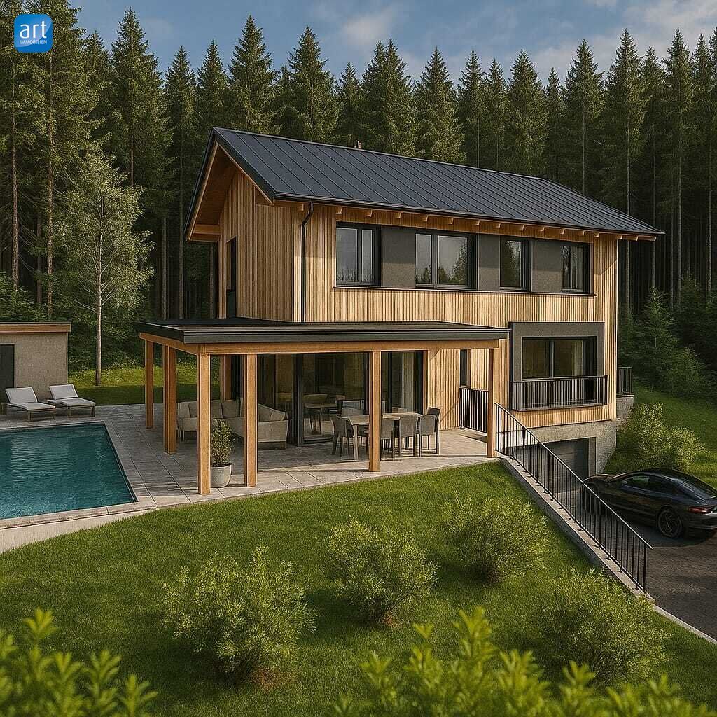 Traumhaftes Massivholz Einfamilienhaus Projekt in Hof - absolute Alleinlage