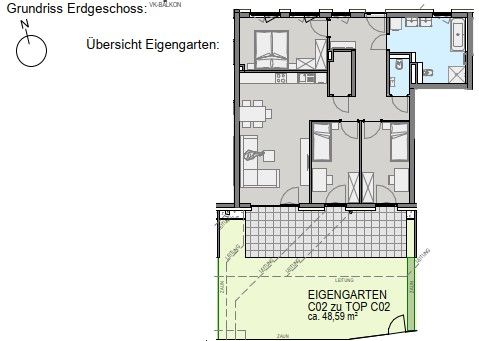 Luxuriöse Neubauwohnung mit großzügigem Eigengarten in Graz! – pohled 3
